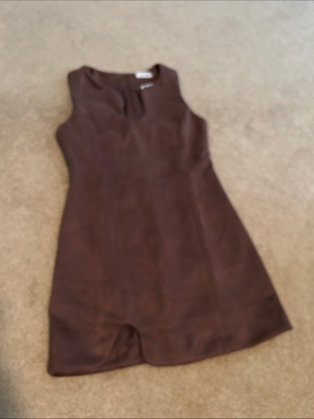 Classic Sleeveless Brown Dress